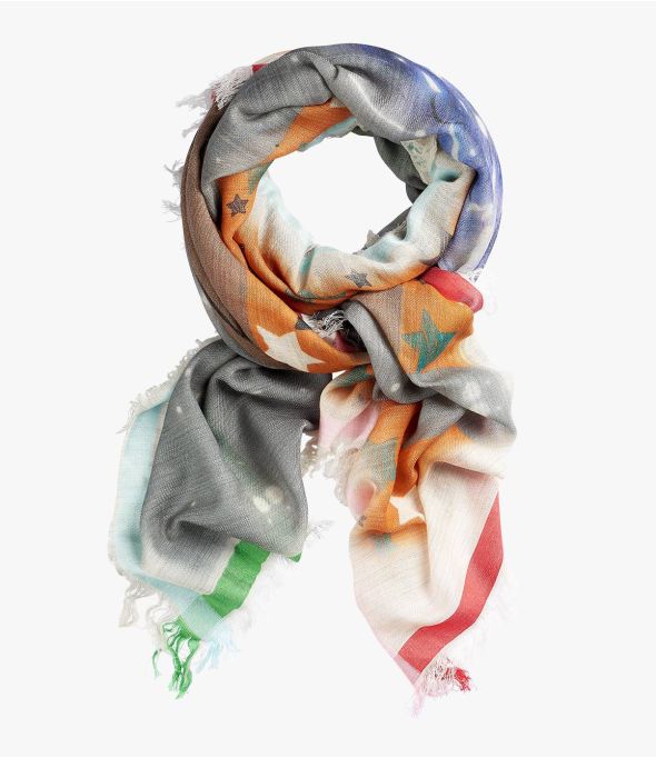 LOUISE Large square scarf in Wool, cotton, modal for Women 140 x 140 CM - 11