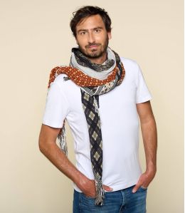 TONY Men's Jacquard Cotton Scarf 100 x 200 CM - 5