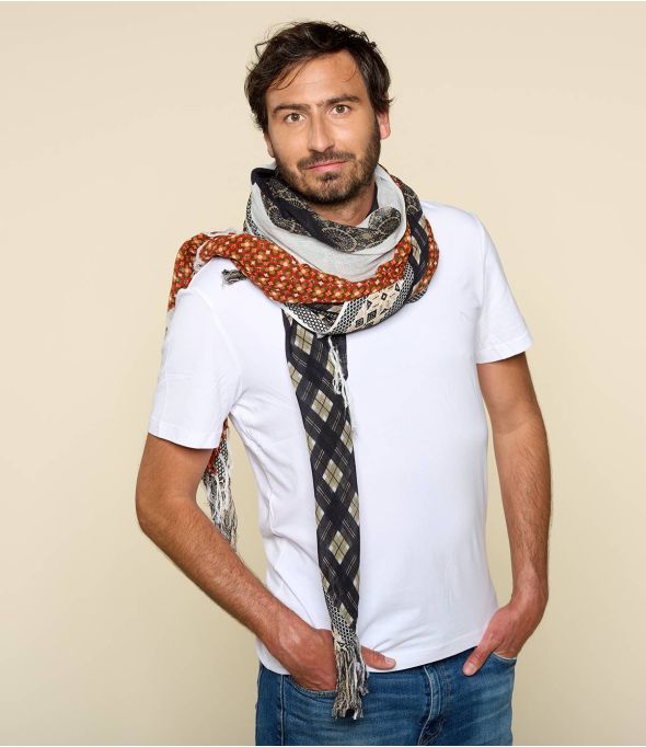 TONY Men's Jacquard Cotton Scarf 100 x 200 CM - 5