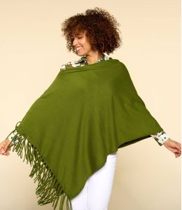 PONCHO KAKI Cotton Poncho for Women - 2