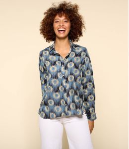 FRAN JADE BLUE Modal Shirt for Women - 1