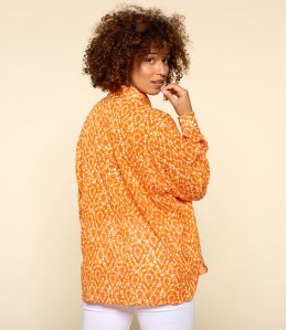 COSY AMBER ORANGE Women's Cotton Shirt - 2