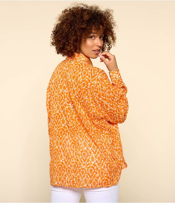 COSY AMBRE ORANGE Women's Cotton Shirt - 1