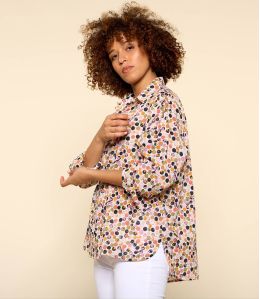 COSY DOT ROSE Women's Cotton Shirt - 1