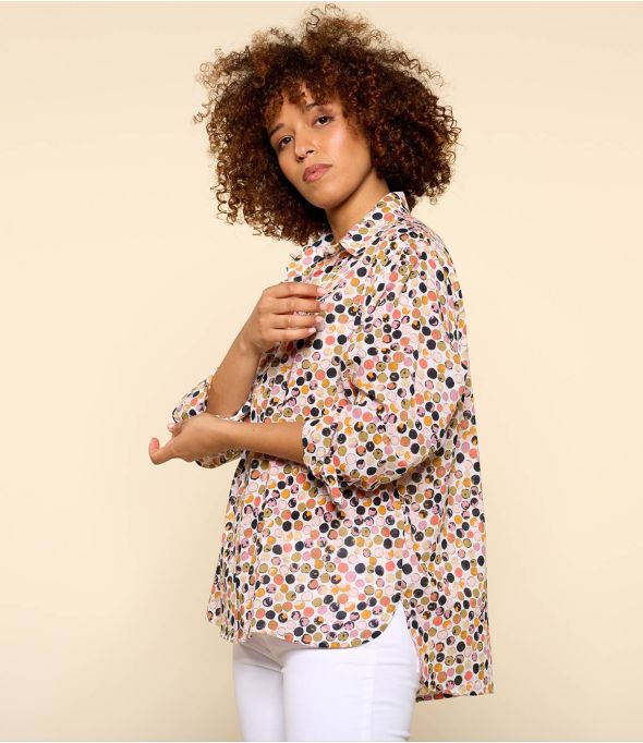 COSY DOT ROSE Women's Cotton Shirt - 1