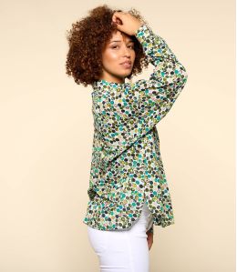 COSY DOT GREEN Women's Cotton Shirt - 2