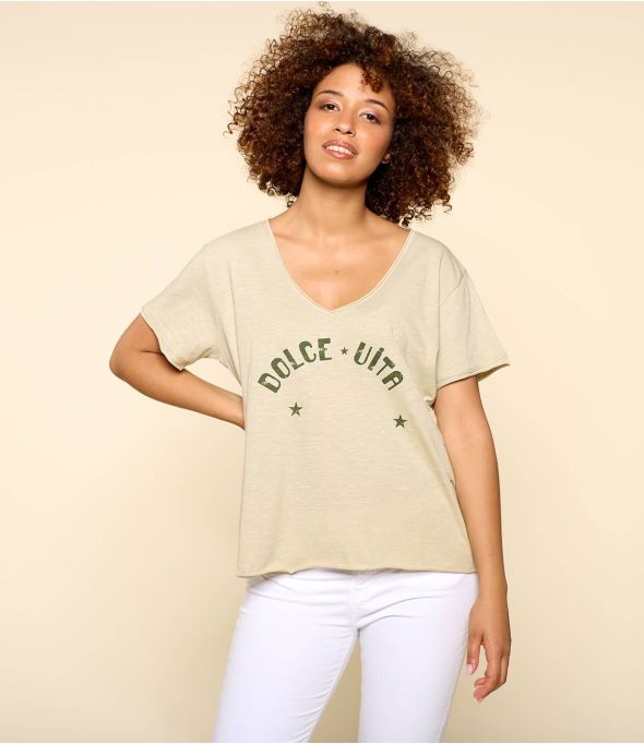 VITA BEIGE C Organic Cotton T-Shirt for Women - 1