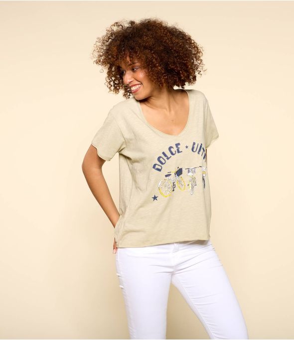 VITA BEIGE M-E Organic Cotton T-Shirt for Women - 1