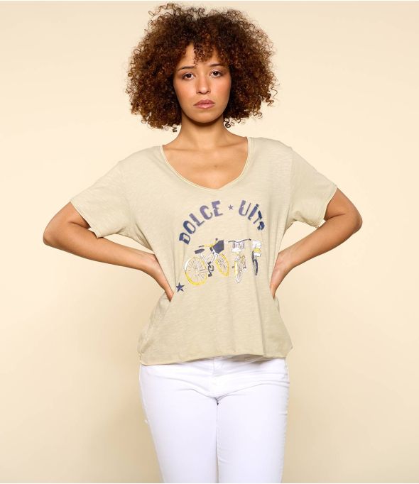 VITA BEIGE M-E Organic Cotton T-Shirt for Women - 1