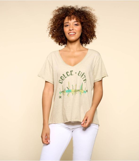 VITA BEIGE M-G Organic Cotton T-Shirt for Women - 1