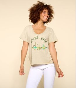 VITA BEIGE M-G Organic Cotton T-Shirt for Women - 2