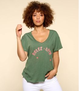 VITA KHAKI B Organic Cotton T-Shirt for Women - 1