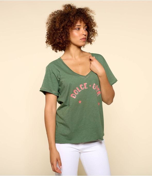 VITA KHAKI B Organic Cotton T-Shirt for Women - 1