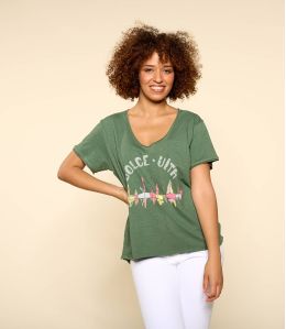 VITA KHAKI M-G Organic Cotton T-Shirt for Women - 1