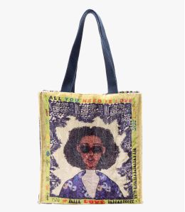 CARRY PEPITA BLUE Women's Viscose, Cotton Bag 35 x 33 x 10 cm - 1