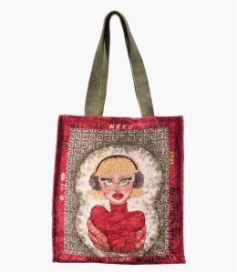 CARRY PEPITA RED Viscose, Cotton Bag for Women 35 x 33 x 10 cm - 1