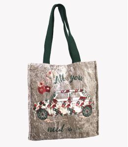 CARRY VELVET MINI Viscose, Cotton Bag for Women 35 x 33 x 10 cm - 1