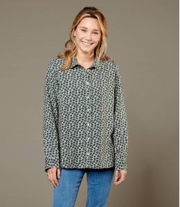 FRAN FLEURS ANTHRACITE Women's Viscose Shirt - 1