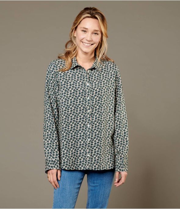 FRAN FLEURS ANTHRACITE Women's Viscose Shirt - 1