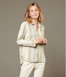 FRAN PIANO BEIGE Women's Viscose Shirt - 1