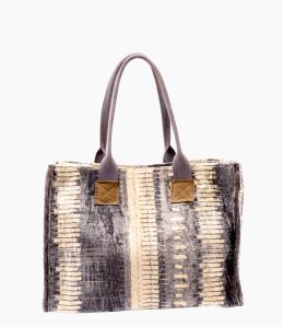 POP VELVET GREY Viscose, cotton, AQ, leather bag for Women 40 x 30 x 15 cm - 1