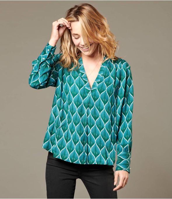 SARA PEACOCK DUCK Viscose Blouse for Women - 1