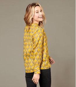 SARA PAON YELLOW Viscose Blouse for Women - 2