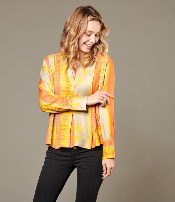 SARA PIANO YELLOW Viscose Blouse for Women - 1