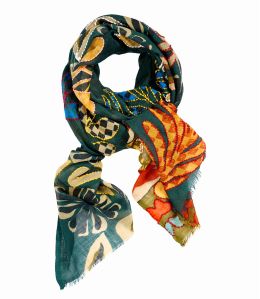 ADELIE Wool scarf with embroidery for Women 100 x 200 cm - 10