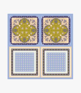 TRESOR Large Silk Square, Embroidery for Women 100 X 100 CM Storiatipic - 5