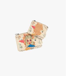 VANITY BEIGE Cotton Pouch, PE for Women 21 x 15 CM - 1