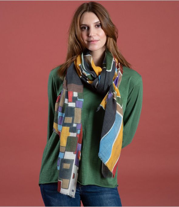 ENZA Wool, Silk Scarf - 1