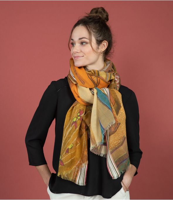 LEONIE Wool Scarf, Cotton - 9