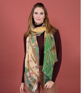 LEONIE Wool, Cotton Scarf - 1