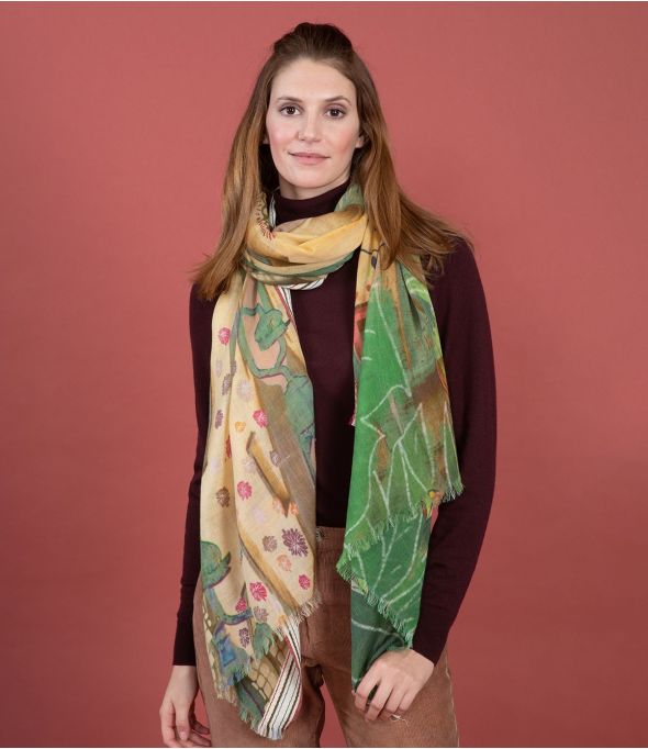 LEONIE Wool, Cotton Scarf - 1