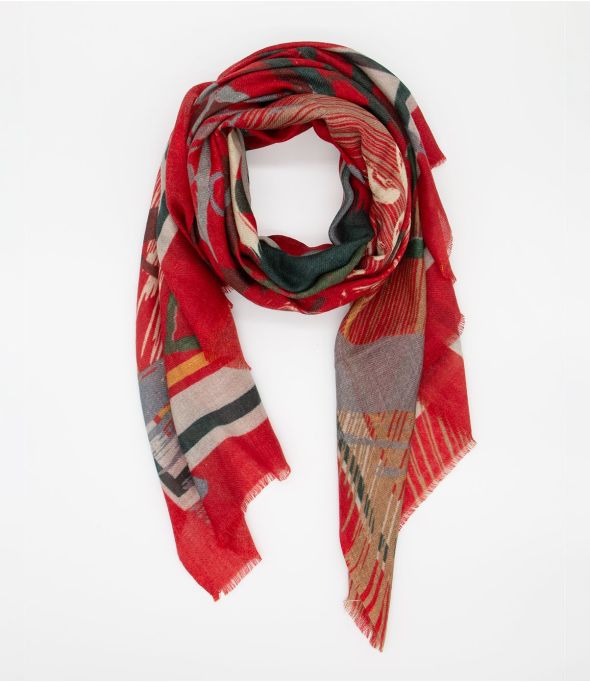 FOLK Wool, Silk Scarf - 1