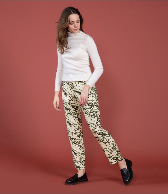 LENY GRANITE BEIGE Viscose Pants - 1