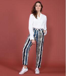 LENY LUCE NAVY Viscose Pants - 1