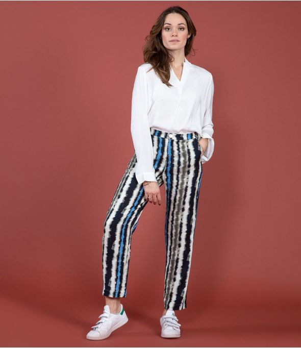 LENY LUCE NAVY Viscose Pants - 1