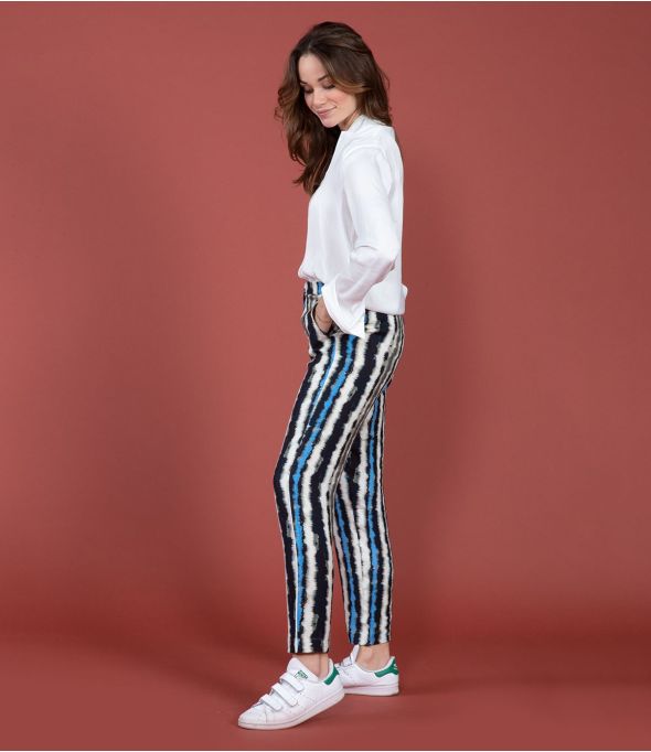 LENY LUCE NAVY Viscose Pants - 1