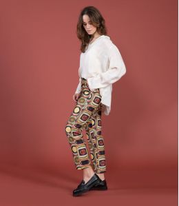 LENY VELVET HIPPIE CAMEL Cotton Pants - 2