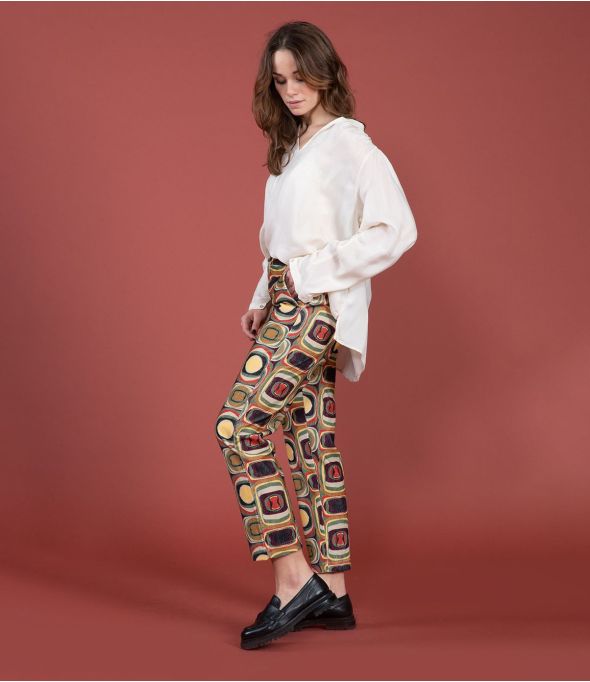 LENY VELVET HIPPIE CAMEL Cotton Pants - 1