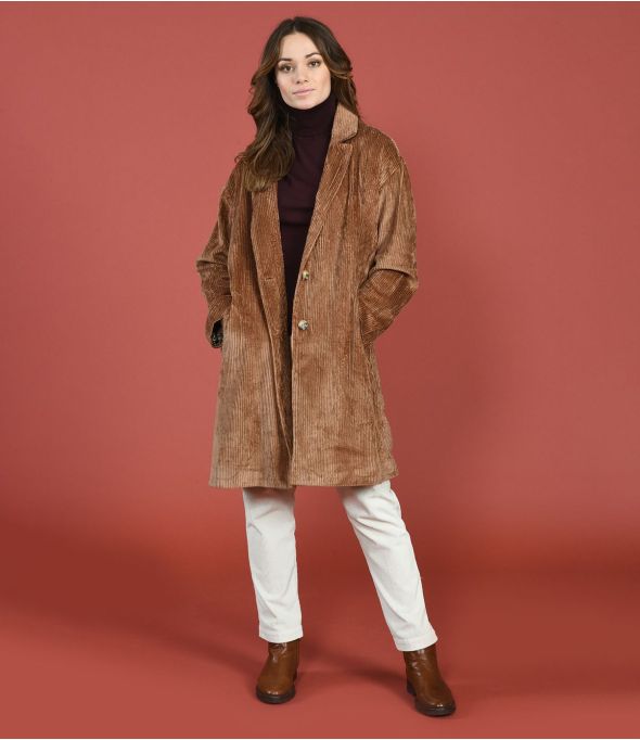 LIV VELVET CAMEL Cotton Coat - 1