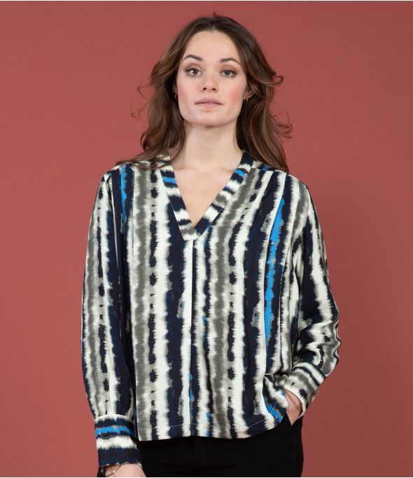 SARA LUCE NAVY Viscose Blouse - 1