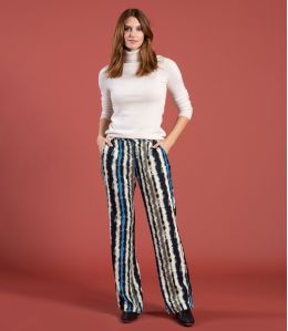 SASHA LUCE NAVY Viscose Pants - 1