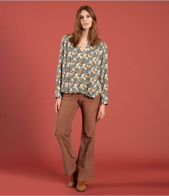 SASHA VELVET CAMEL Cotton Pants - 1