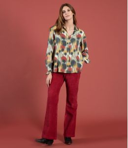 SASHA RED VELVET Cotton Pants - 1