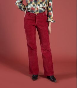 SASHA RED VELVET Cotton Pants - 2