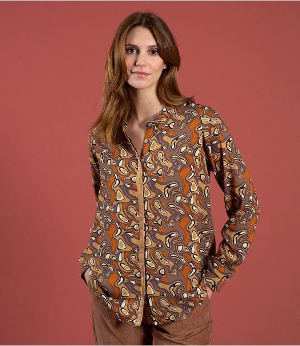 ALEX LAGOON BROWN Modal Blouse - 1