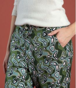 LENY LAGOON GREEN Viscose Pants - 2